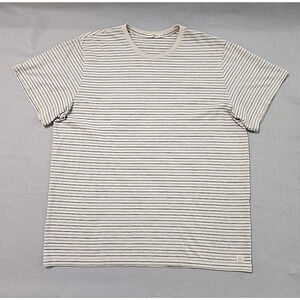 Mens XL Marine Layer Crew Neck Tshirt Striped Blue Green Gray Signature Re-Spun